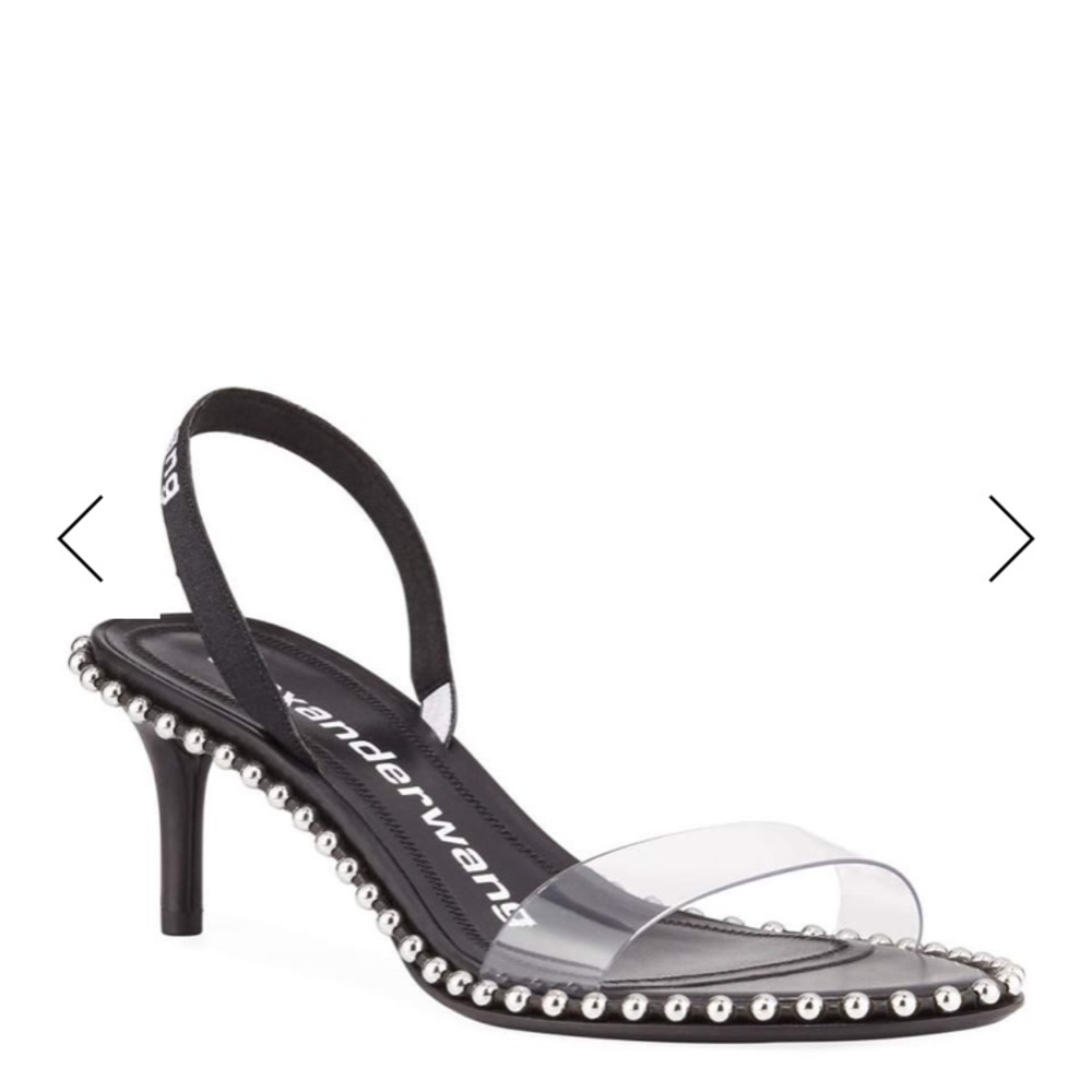 Alexander Wang nova studded clear sling back heel